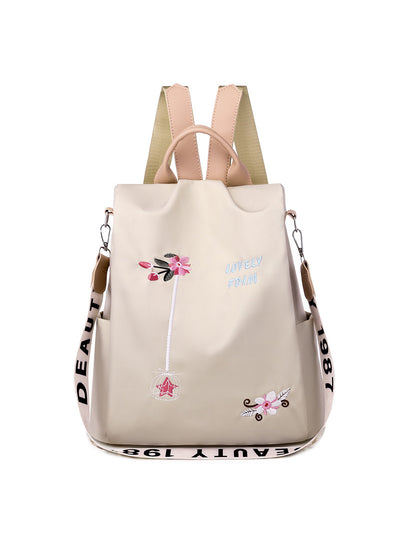 Embroidered Travel Bag Light Lady Backpack