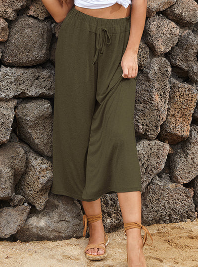 Nine-minute High Waist Wide Legs Pants