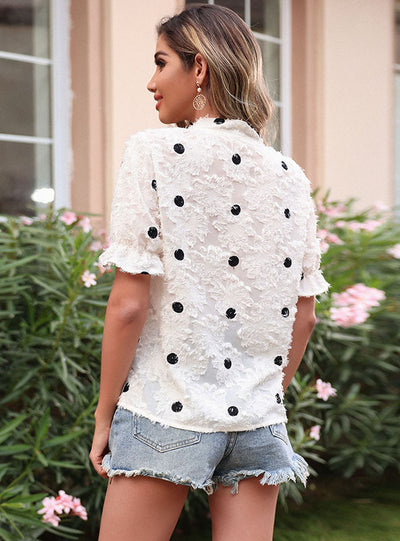 Short-sleeved Polka Dot Design Top