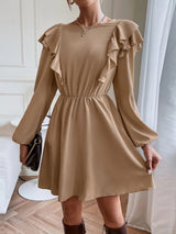 Round Neck Long-sleeved Dress