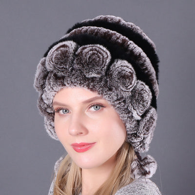 Thick Warm Ear Fur Rex Rabbit Fur Hat