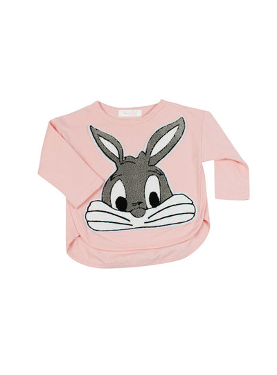 Girl Cotton Cute Rabbit Sweater Stripe Pant Suit