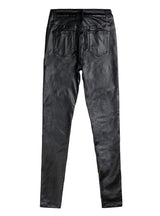 Black Velvet Pocket Leather Pants