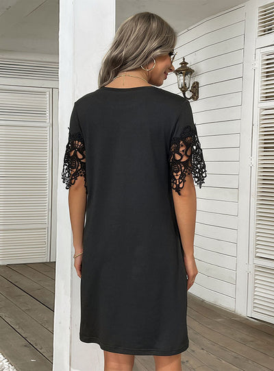 T-shirt Loose Lace Stitching Dress