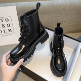 Platform Shoes Lace-up Motorcycle Boots