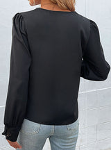 Long-sleeved Shirt V-neck Stitching Shirt