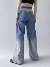 Gradient Jeans Straight Casual Pants