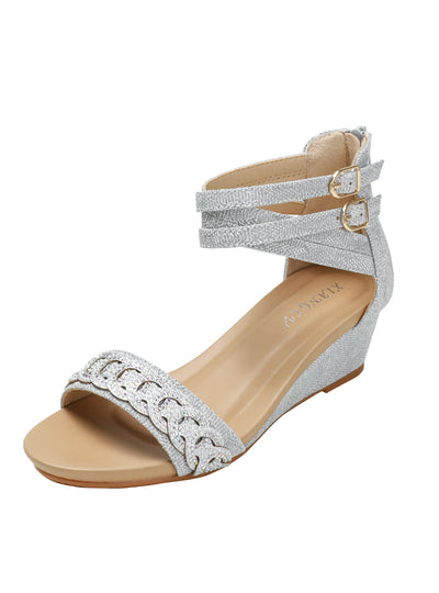 Wedge-heeled Diamond Gladiator Sandals