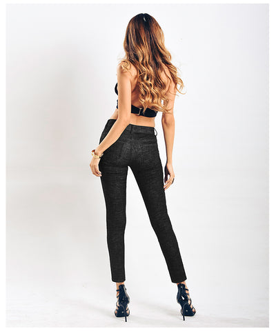 Slim Stretch Rivet Button Jeans