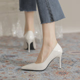 Women's Shallow Pointed Stone Pattern Shoes