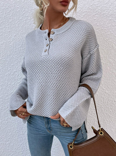 Round Neck Button-down Cardigan Sweater