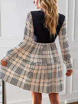 Plaid Casual Fake Two-piece Dress