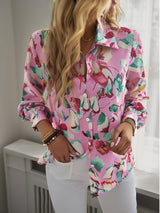 Printed Long-sleeved Casual Shirt Blouse