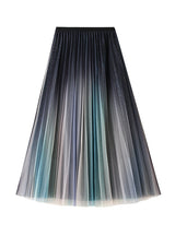 Double-layer Gauze Gradient Medium-length Skirt