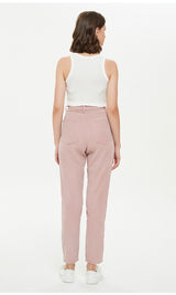 Straight Thick Grain Pink Corduroy Pant