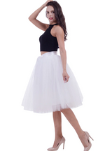 Fashion Tulle Skirt Pleated Tutu Skirts Womens