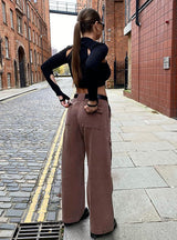 Women 90s Streetwear Pockets Wide Leg Cargo Pants