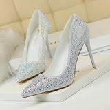 Shallow Rhinestone Colored Diamond Shoes