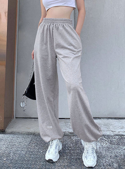 Woman High Waist Drawstring Loose Slim Trousers