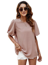 Balloon Sleeve Chiffon Shirt Top