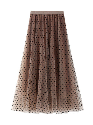 Flock Dot Gauze Skirt