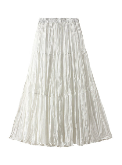 Women Loose Pleated Split Skirt