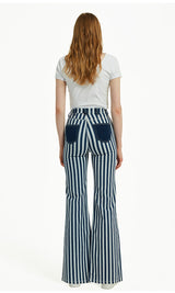 Striped High Waist Wide Leg Pants