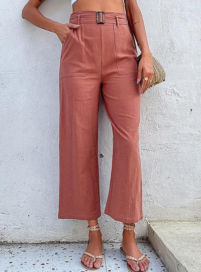 Women Strapped Wide-leg Pants