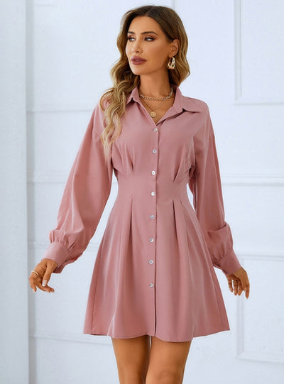 Women Long Sleeve Shirt Dress