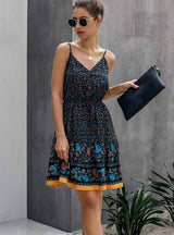 Lossky Summer Women Dress Buttons Cotton Mini Sundress