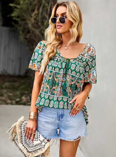 Women Bohemian Printed Top