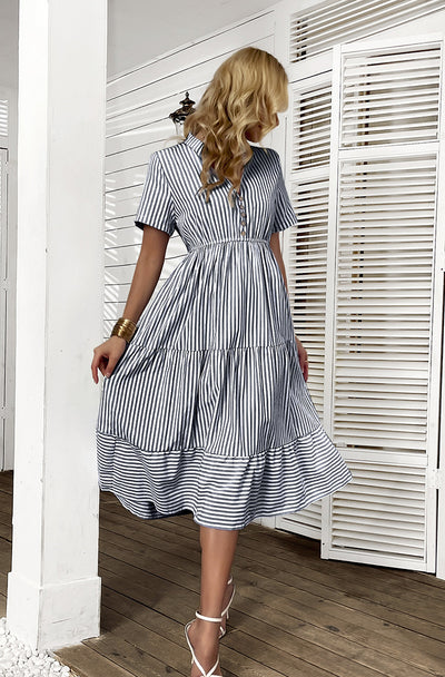 Leisure Holiday Striped Dress