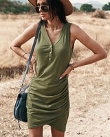 Solid Color Slim Vest Dress