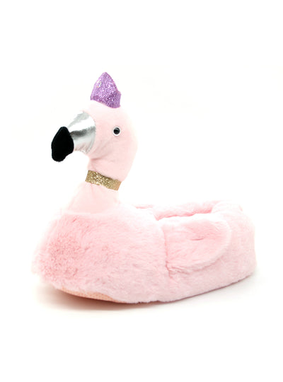 Women Warm Indoor Slippers Bling Flamingos Slippers 