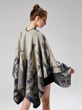 Camouflage Cashmere Jacquard Lengthened Cloak