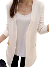 Long Cardigan Korean Slim Pocket Loose Knit Sweater