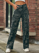 Camouflage Loose Retro Wide-leg Jeans