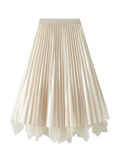 Pearl Irregular High Waist Gauze Skirt