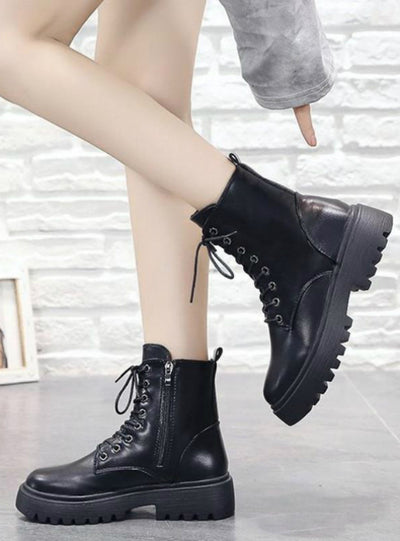 Woman Ankle Boots Flat Heel Shoes Daily Short