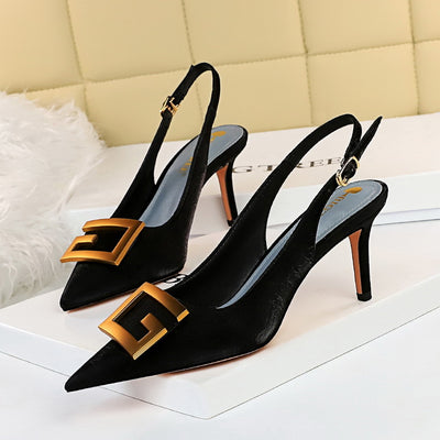 Shallow Pointed Hollow Metal Shoes