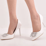 Square Buckle Rhinestone Wedding Shoes