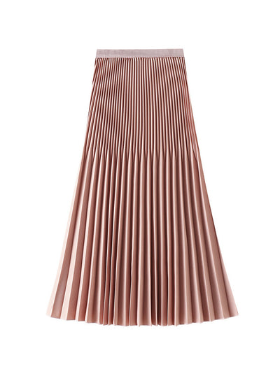 Elastic Waist Pleated Skirt