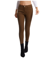 High-elastic Brown Casual Nine-minute Pants