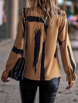 Loose Long-sleeved Round Neck Top Shirt