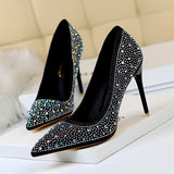 Shallow Rhinestone Colored Diamond Shoes