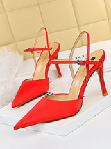 High-heeled Shallow Pointed Hollow Sandals