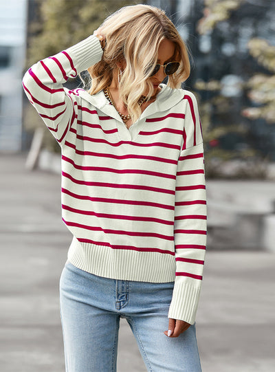 Striped Sweater Soft Comfortable Warm Top