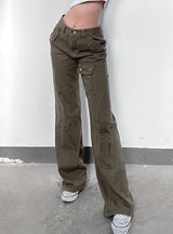 Asymmetric Pocket Loose Straight Jeans