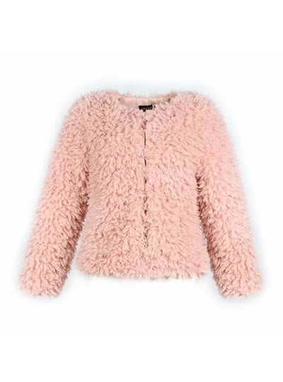 Pink Plush Short Coat Faux Fur Coat Coat