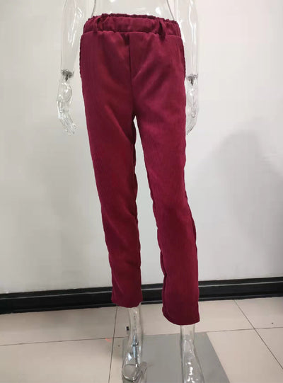 Women Corduroy Casual Pants